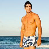  Мужские плавательные шорты в синий цветок Aussiebum Beach Short Scent Ocean