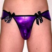 Мужские трусы стринги фиолетовые String Shine Purple Bow