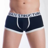  Мужские трусы боксеры с белым контуром черные Private Structure NOS Spectrum Black Contour Boxer