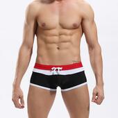 Мужские плавки с черной, белой и красной полосой SEOBEAN Swimsuit 
