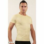 Мужская футболка желтая в узорчатую сетку в виде роз  Romeo Rossi Rose Yellow
