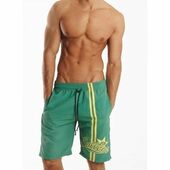 Мужские шорты зеленые пляжные Asitoo Green Pipe Beach Shorts