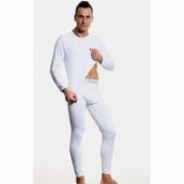 Мужское термобелье неутепленное белое с серебристой резинкой Calvin Klein Thermal Steel Underwear White
