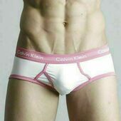  Мужские трусы брифы Calvin Klein 365 White Pink Brief
